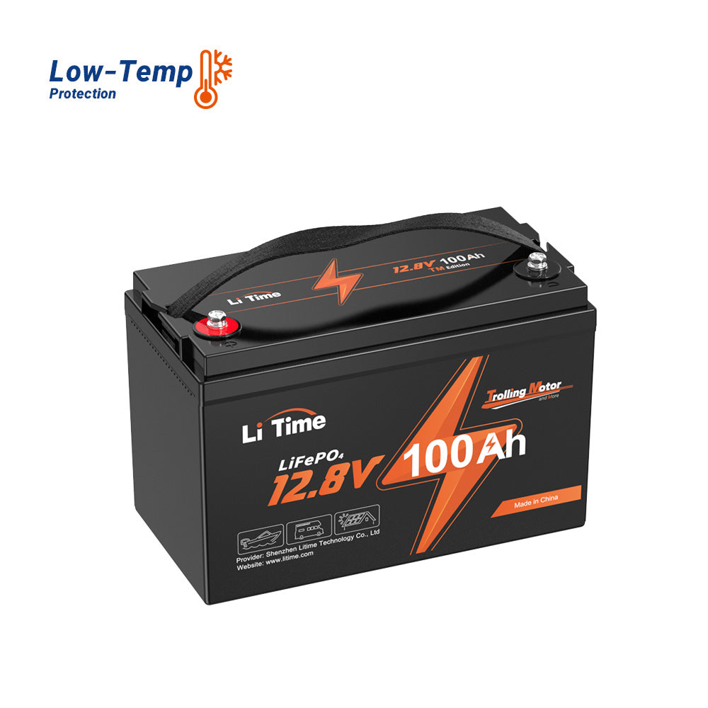 🔥Endpreis: €279,99🔥LiTime 12V 100Ah TM LiFePO4 Batterie,  Tieftemperaturschutz für Trollingmotor - 1 Pack 12V 100Ah TM