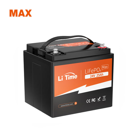 LiTime 24V 25Ah LiFePO4 Batterie mit Smart BMS, 2C-Rate, ideal für Elektrowerkzeuge & Mobilitätsscooter