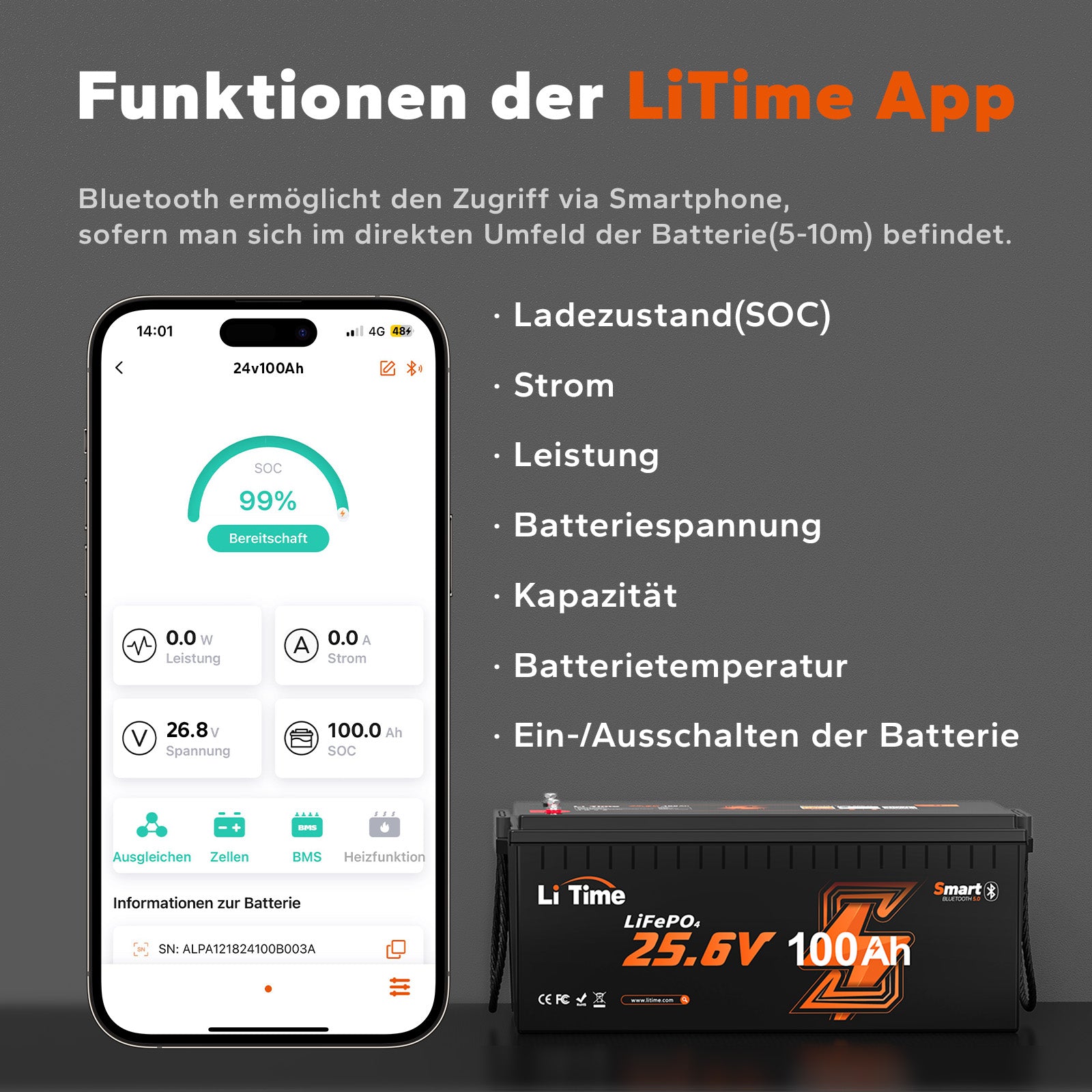 Funktionen der LiTime App