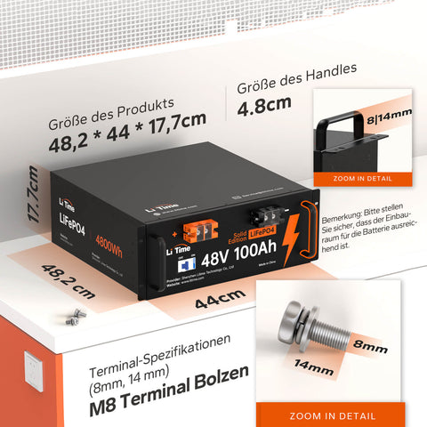 🔥Endpreis: €1424,99🔥LiTime 48V 100Ah Lithium LiFePO4 Batterie