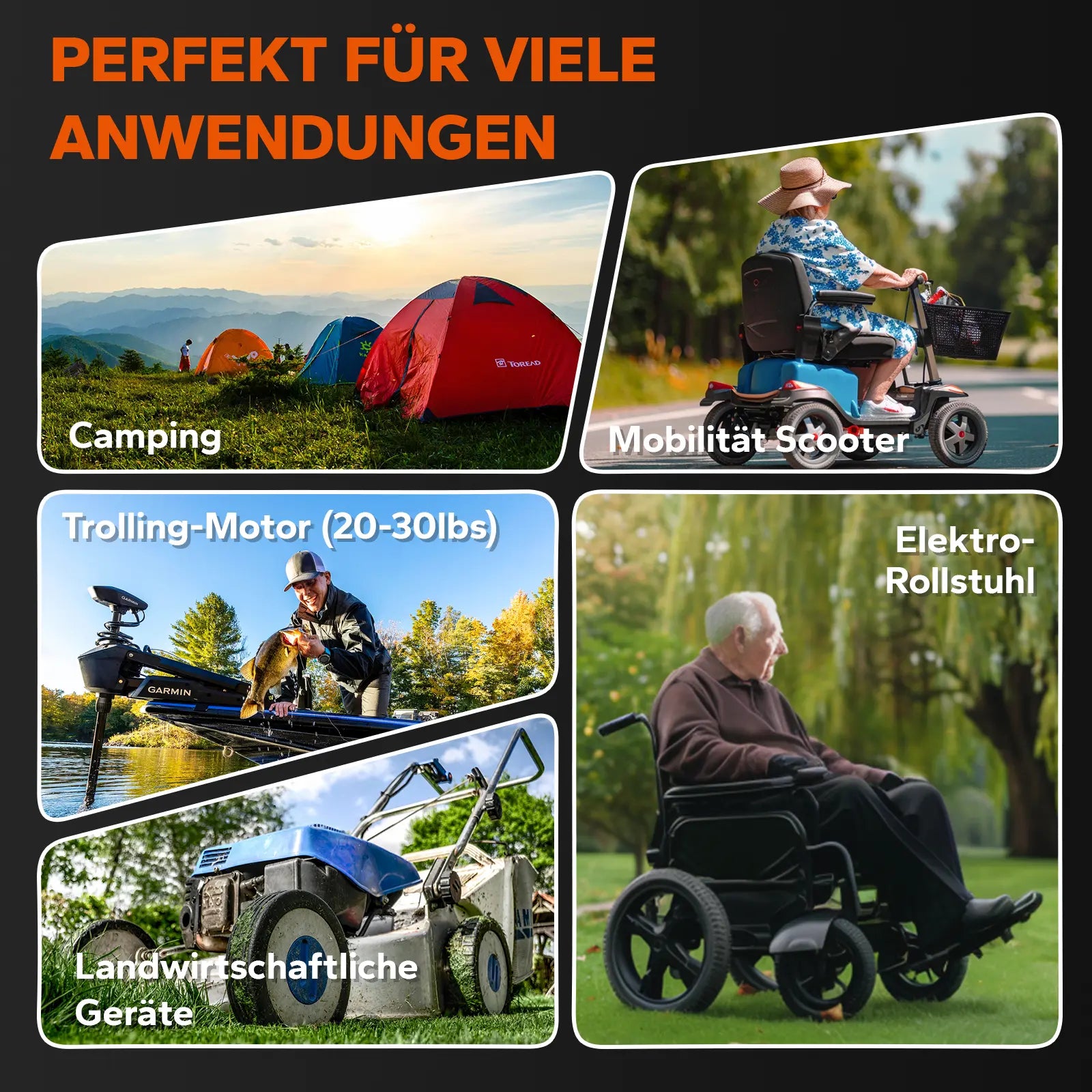 【Ikke længere tilgængelig】 LiTime 12V 45Ah Group U1 Deep Cycle lithium batteri kørestol og senior mobil, elektrisk køretøj