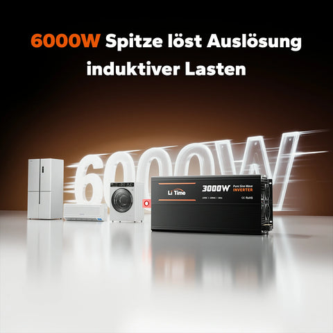 Litime 3000W Pure Sinsus Waves Inverter 12vdc a 230 VAC Konverter