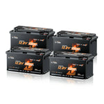 12V 100Ah H190 LiFePO4 mit Heizung & Bluetooth 5.0 4 Pack
