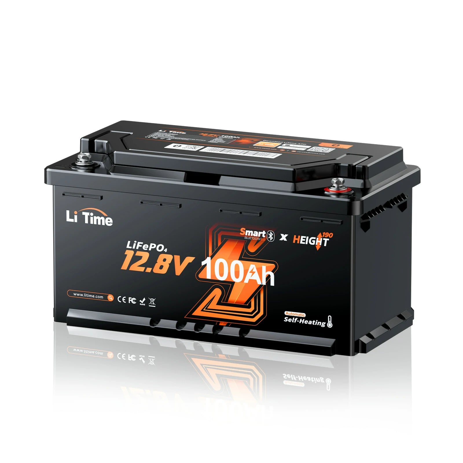 LiTime 12V 100Ah LiFePO4 H190 mit Bluetooth & Heizung