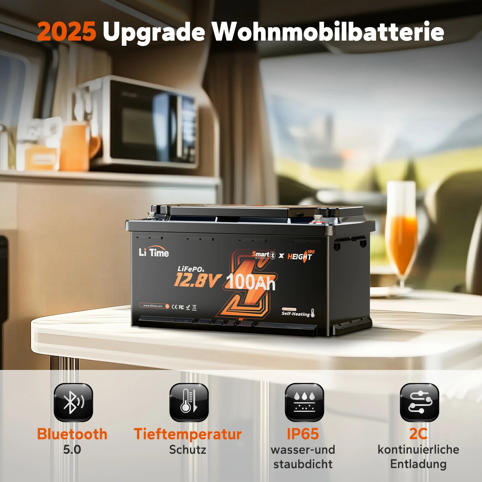 2025 Upgrade Lithium Batterie für Wohnmobil Ducato unterm Sitz
