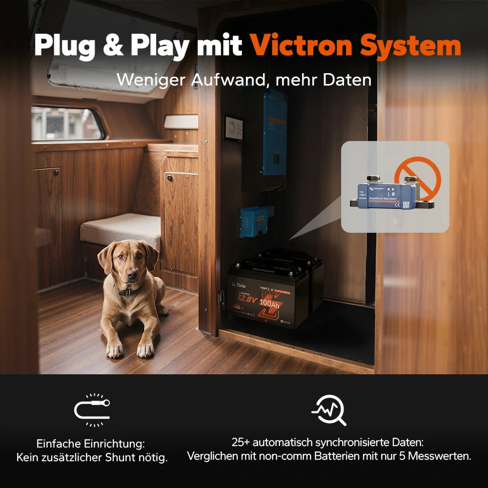 Baterie LiTime 12V 100Ah Smart ComFlex s komunikací Bluetooth & Victron