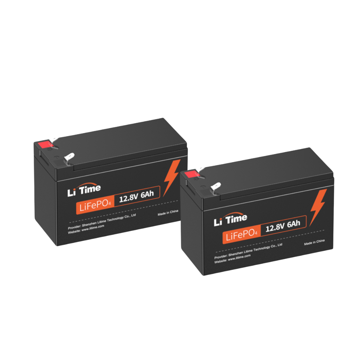 LiTime 12V 6Ah LiFePO4 Batterie, Eingebautes 6A BMS 76,8W Ausgangsleistung, 4000+ Tiefe Zyklen