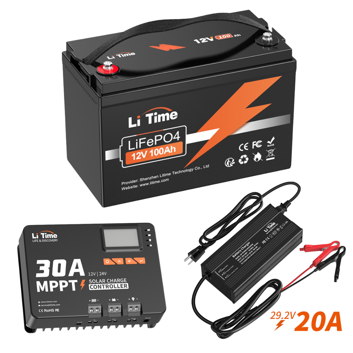 Batterie LiTime 24V 100Ah Lithium LiFePO4