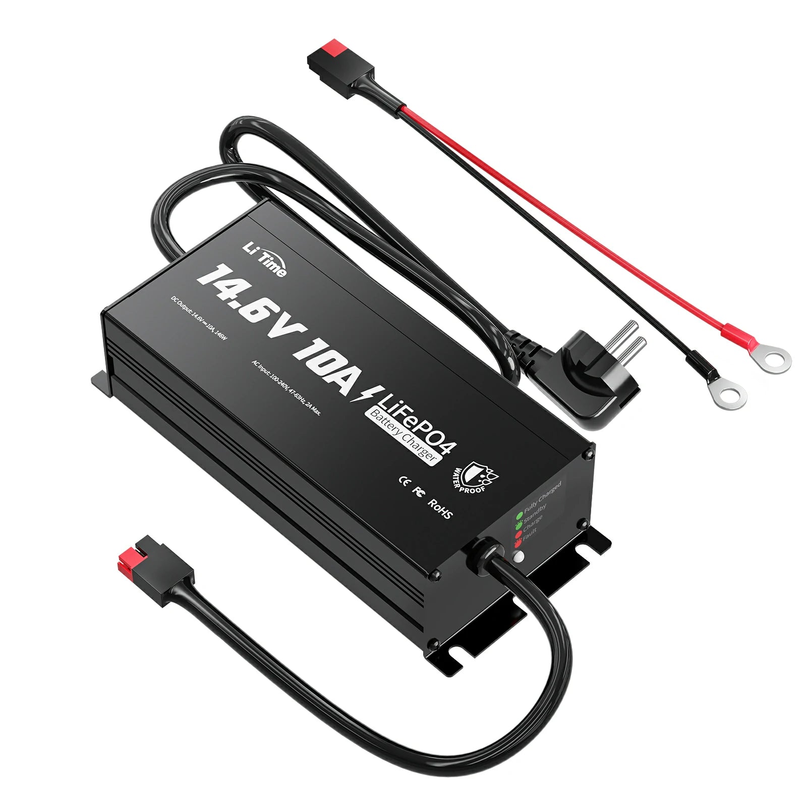 Litime 12V 10A Литиево-борба зарядно устройство IP65 Водоустойчиво