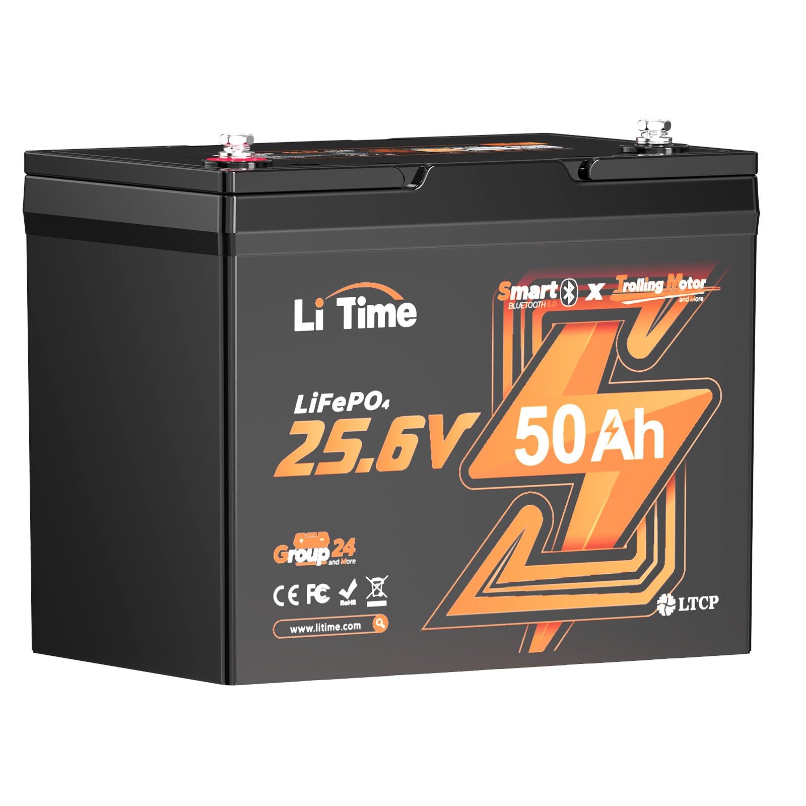 24V 50AH Bluetooth hluboký cyklus lithiová baterie pro 100 lb lodě s elektrickým motorem