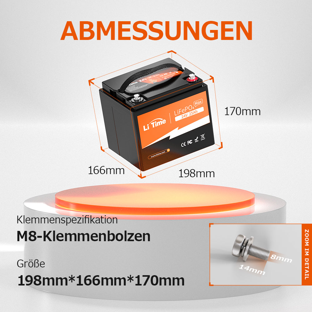 【No longer available】LiTime 24V 25Ah 2C lithium battery - high-performance solution for agriculture, medical technology & emergency devices