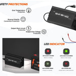Litime 58.4V 10A LifePo4 Batterilader for 51.2V LifePo4 -batteri, med en intelligent 0V -ladefunksjon