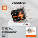 Litime 12V 45AH Group U1 Deep Cycle Litium Batterisrullstol och Senior Mobile, Electromobile