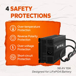 Litime 58.4V 10A Lifepo4 зарядно устройство за батерия за 51.2V LifePO4 батерия, с интелигентна функция за зареждане 0V