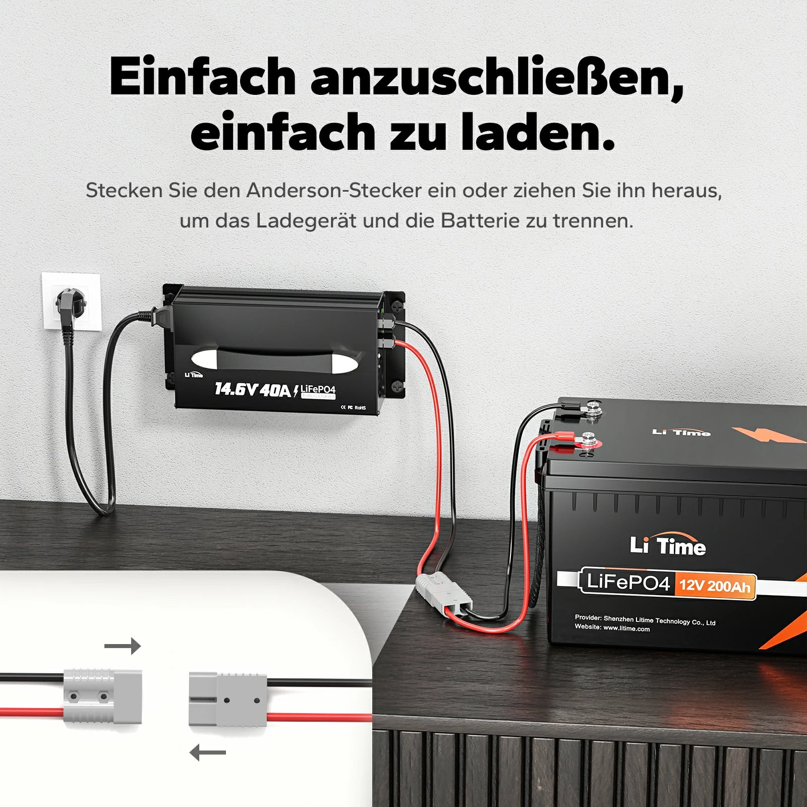 Litime 12v (14,6 V) 40A nabíjačku lítium s pripevnením s rukoväťou s rukoväťou