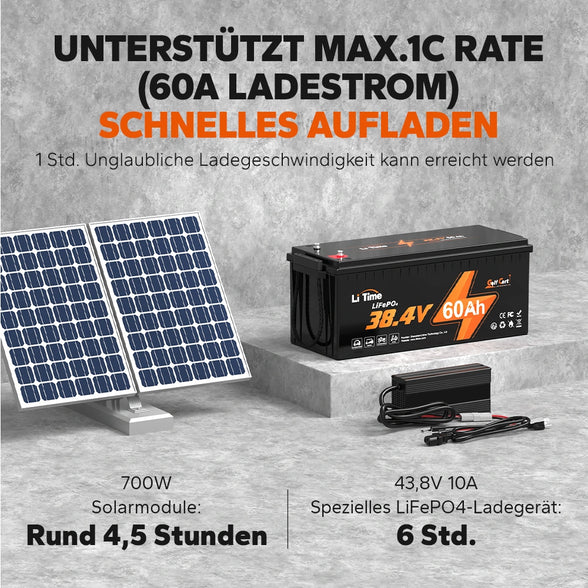 ⚡Räumungsverkauf⚡LiTime 36V 60Ah Golf Cart Deep Cycle Lithium Batterie für Golf Cart und Rasenmäher