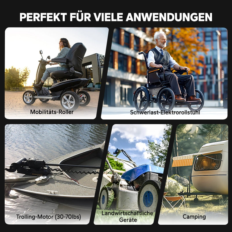 【Nicht mehr erhältlich】LiTime 12V 65Ah Group 22NF Deep Cycle Lithium-Batterie Rollstuhl Schwergewicht und Seniorenmobil, Elektromobil