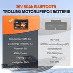 Litime 36V 50ah Bluetooth Deep Cycle Lithium Battery - Group 31 for 120lb Trolling Motor & Marine