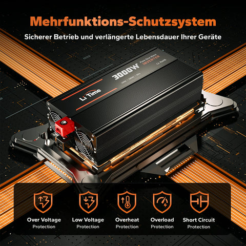 Litime 3000W Pure Sinsus Waves Inverter 12vdc a 230 VAC Konverter
