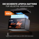Litime 36V 50ah Bluetooth Deep Cycle Lithium Battery - Group 31 for 120lb Trolling Motor & Marine
