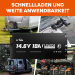LiTime 12V 10A Lithium-Bordbatterieladegerät IP65 Wasserdicht