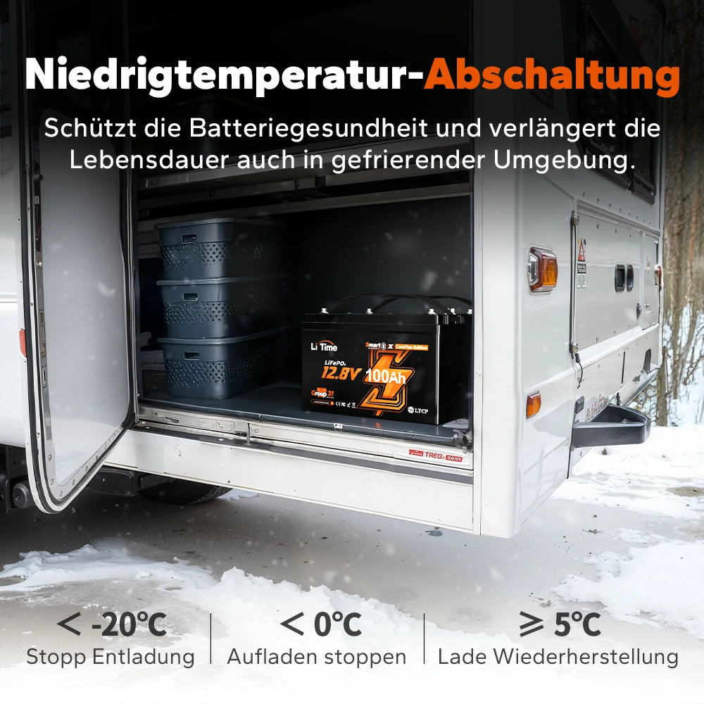 Selbstheizende LiFePO4 Batterie bei niedrigen Temperaturen – sichere Lithium-Batterie für Winter, Wohnmobil und Off-Grid-Systeme