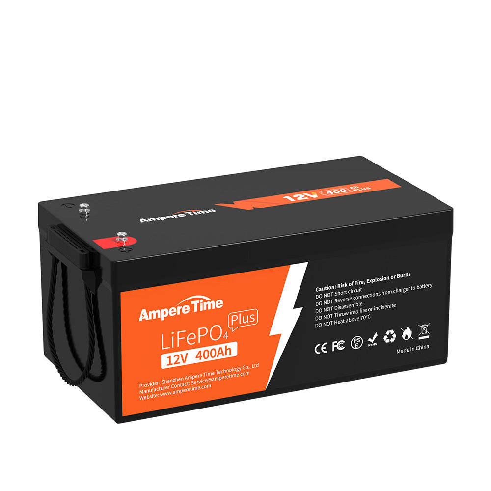 Ampere Time 12V 400Ah LiFePO4-Batterie,Perfekter Ersatz für Bleisäure-Batterie