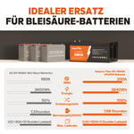 【0% Mehrwertsteuer】Ampere Time 12V 300Ah Lithium-Eisenphosphat LiFePO4 Batterie amperetime-de-free