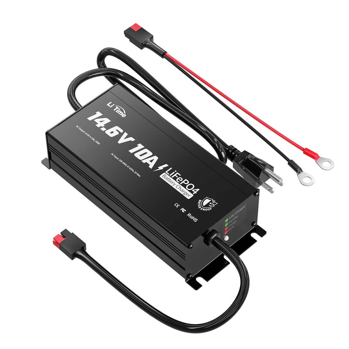 Ładowarka akumulatorów litowych LiTime 14,6 V 10 A do akumulatora litowego 12 V LiFePO4