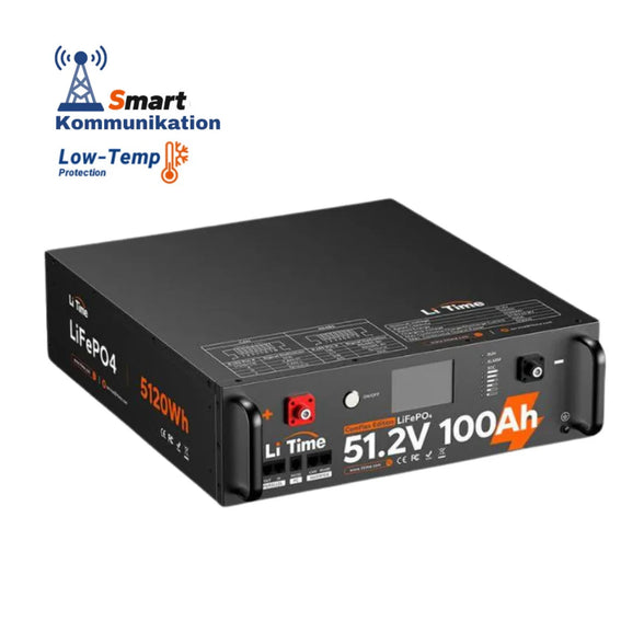 LiTime LiFePO4 Solarbatterie Smart ComFlex 5,12kWh 3U rack mit BMS