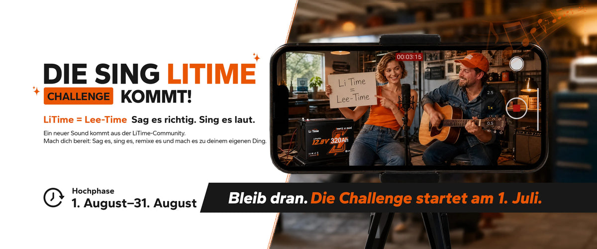 LiTime Sing Challenge mit Gesang, Gitarre und einer Lithium-Batterie mit LiFePO4-Technologie