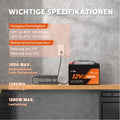 Wichtige Spezifikationen von LiTime 12V 100Ah LiFePO4 Batterie mit Selbsterwärmung
