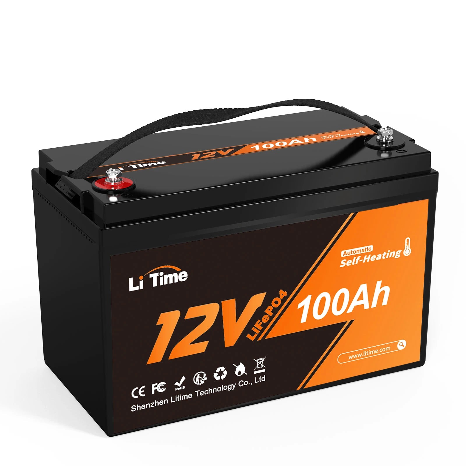 LiTime 12V 100Ah LiFePO4 Batterie mit Selbstheizungs-Upgrade