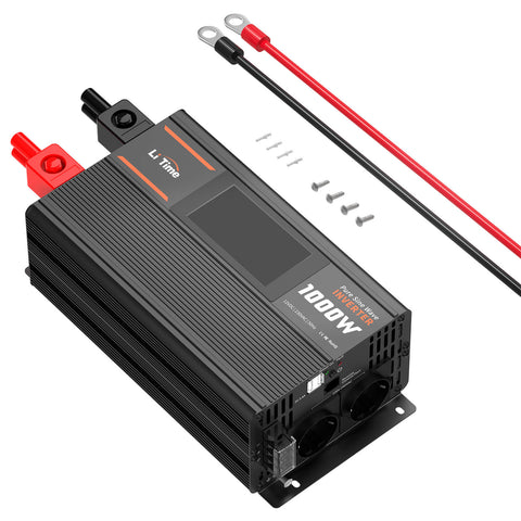 LiTime 1000W Reiner Sinsuswellen Wechselrichter 12VDC zu 230VAC Konverter