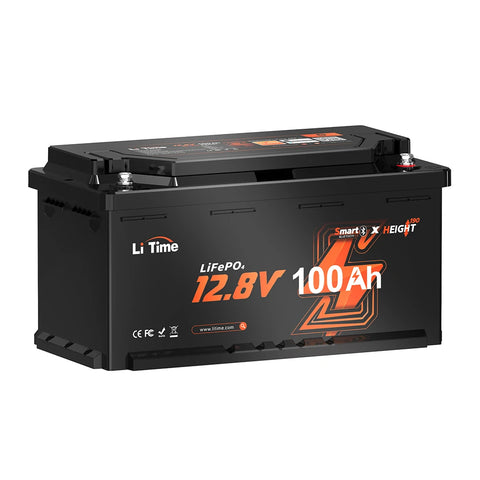 LiTime 12V 100Ah H190 Lithium-Batterie mit Bluetooth - DIN L5 Größe, ideal für Wohnmobil-Untersitz, Elektromotoren, Camping und Solarsysteme