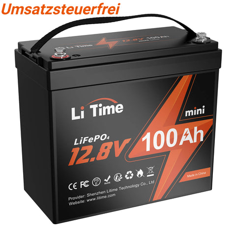 【0% MwSt.】LiTime 12V 100Ah MINI LiFePO4 Batterie