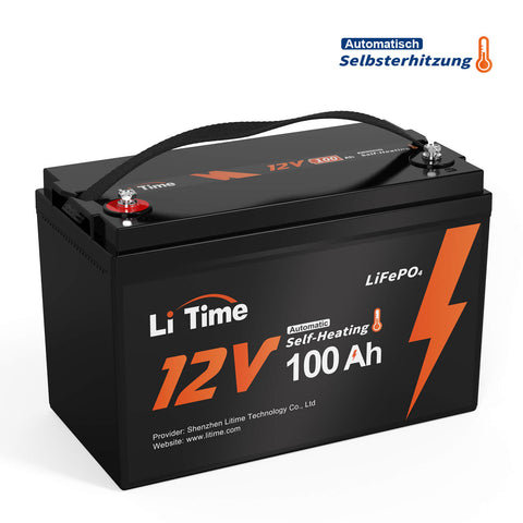 【0% MwSt.】LiTime 12V 100Ah Selbstwärmende LiFePO4 Batterie mit 100A BMS, Tieftemperaturschutz