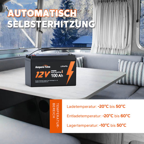 【0% MwSt.】LiTime 12V 100Ah Selbstwärmende LiFePO4 Batterie mit 100A BMS, Tieftemperaturschutz