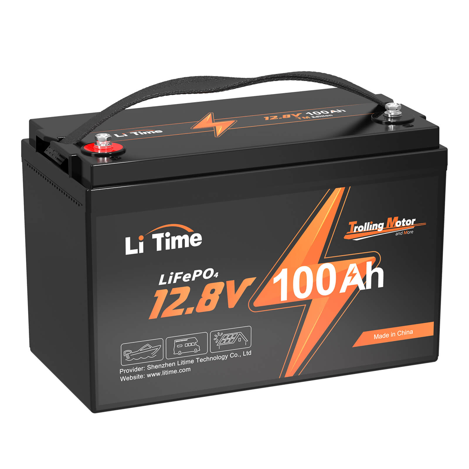 【0% MwSt.】LiTime 12V 100Ah TM LiFePO4 Batterie, Tieftemperaturschutz für Trollingmotor