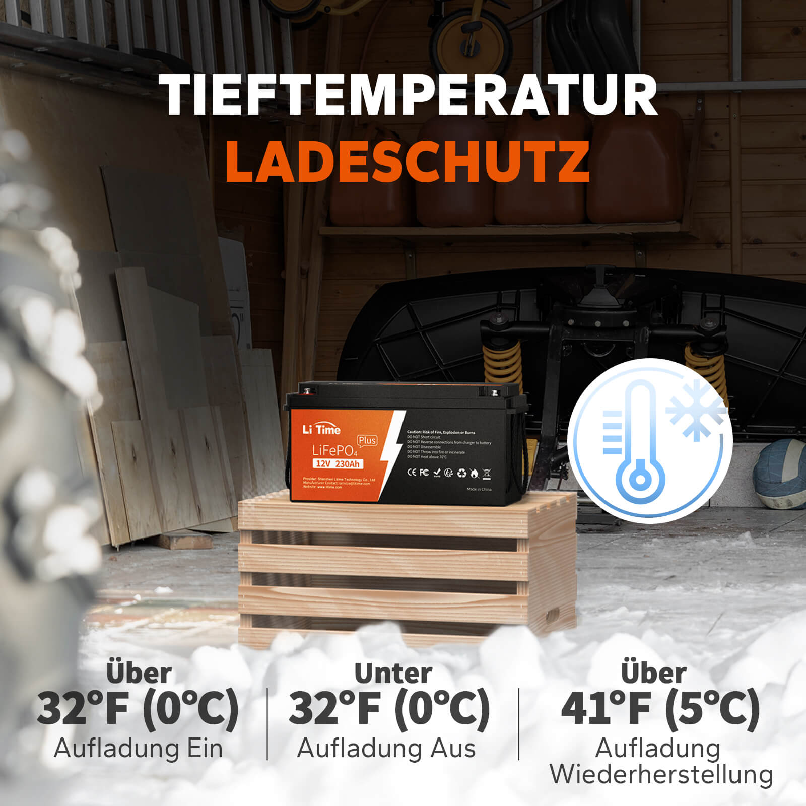 LiTime 12V 230Ah Plus üterstützt Temperaturschutz
