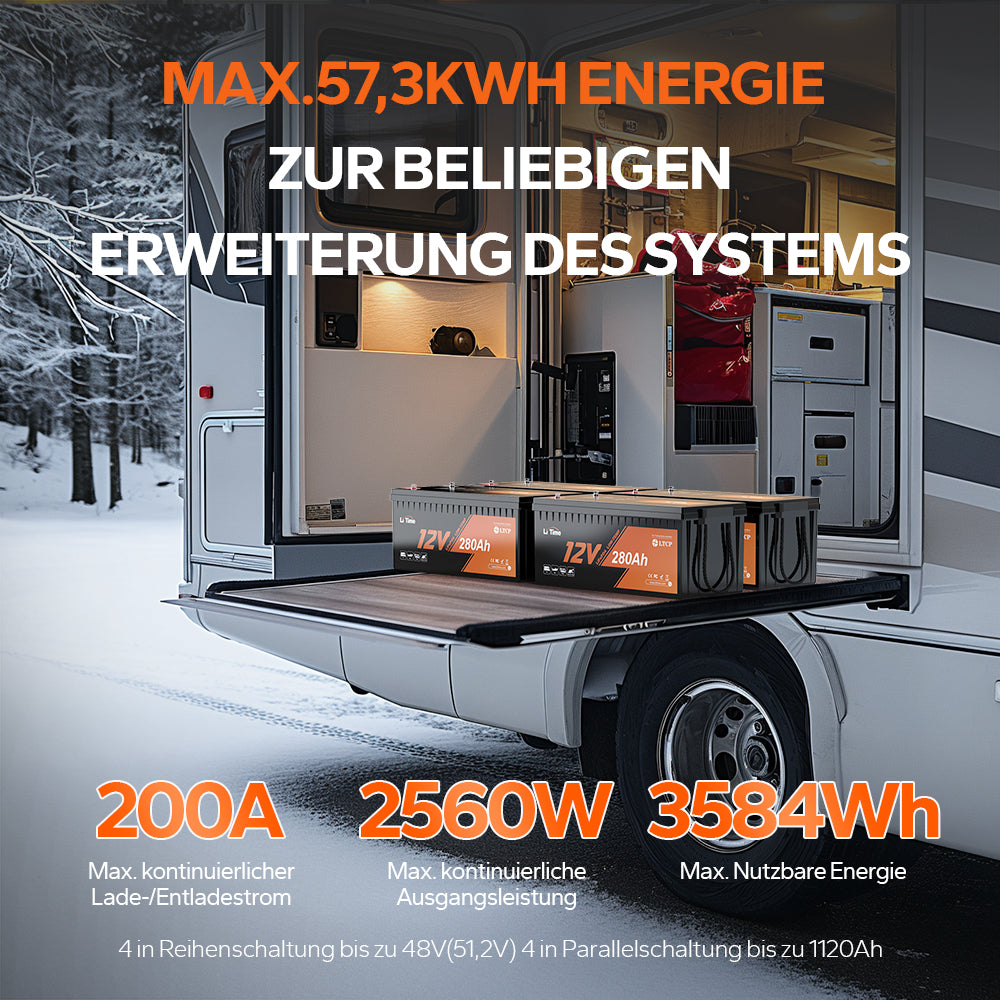 LiTime 12V 280Ah LiFePO4 Batterie mit MAX Energie