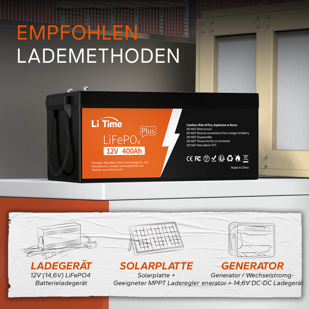 [Použitý jako nový] LiTime 12V 400Ah lithiová LiFePO4 baterie