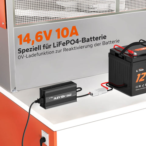 ✅Gebraucht✅ LiTime 14.6V 10A Lithium Batterieladegerät für 12V LiFePO4 Lithium Batterie