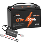 LiTime 12V 100Ah TM Batterie für Elektromotor und 14.6V 10A Lithium Batterie-Ladegerät