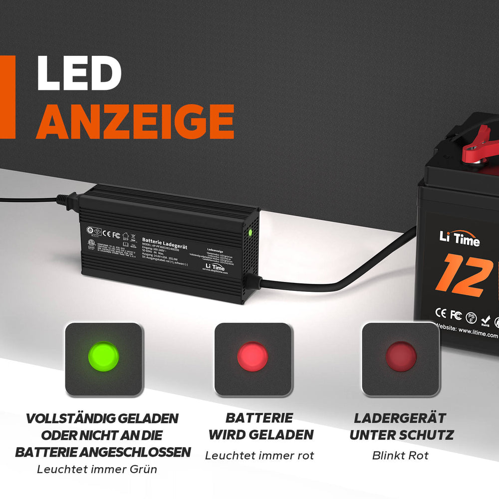 ✅Необходимо✅Зарядно устройство за литиеви батерии LiTime 14.6V 20A за 12V LiFePO4 батерии