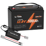 LiTime 12V 100Ah TM Batterie für Elektromotor und 14.6V 20A Lithium Batterie-Ladegerät
