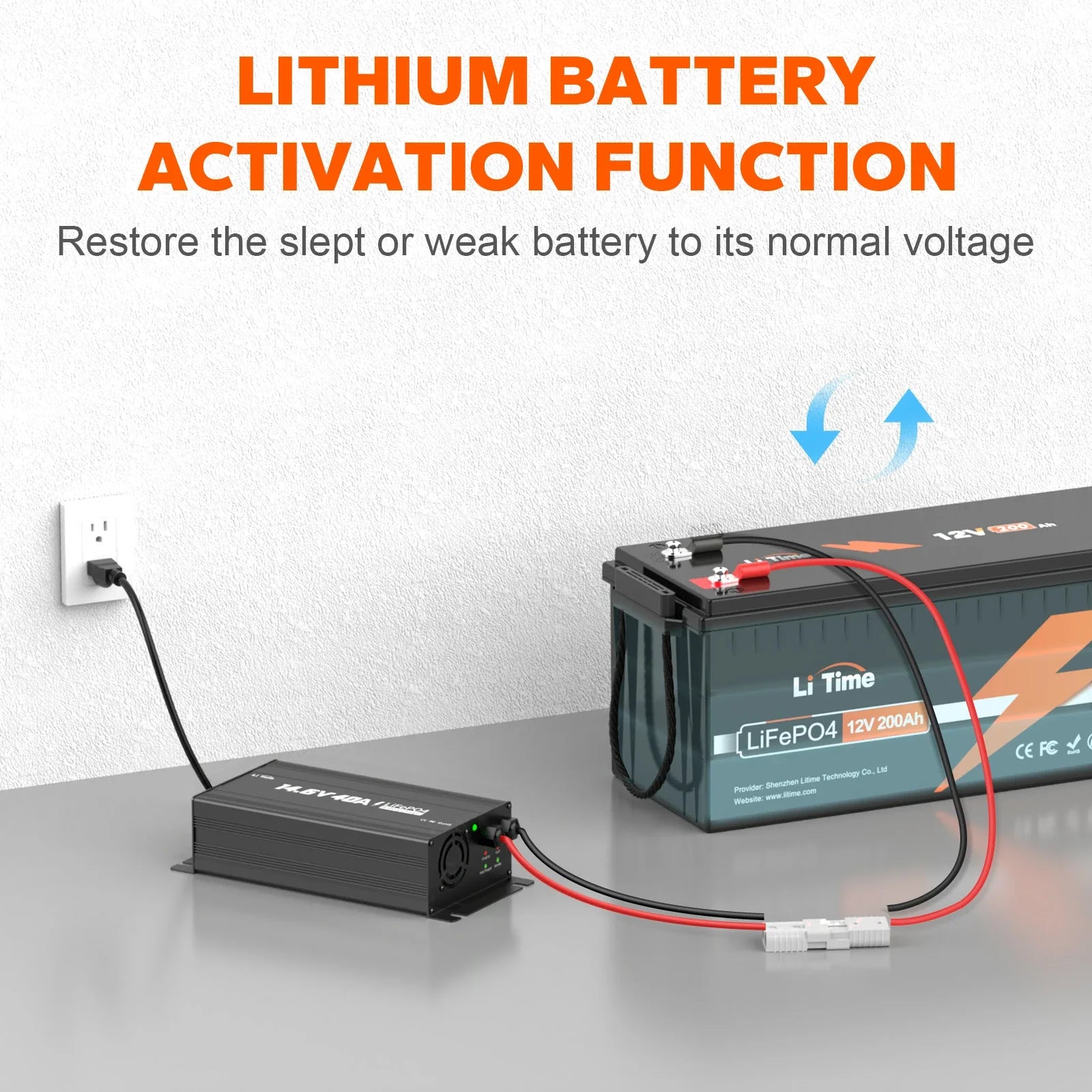 LiTime 14,6V 40A Montierbares Lithium-Batterieladegerät