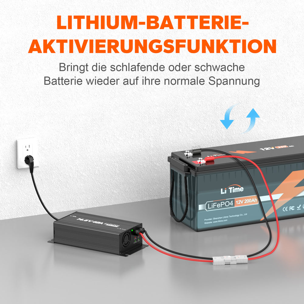 [Kasutatud - nagu uus] LiTime 14,6 V 40 A paigaldatav liitiumaku laadija