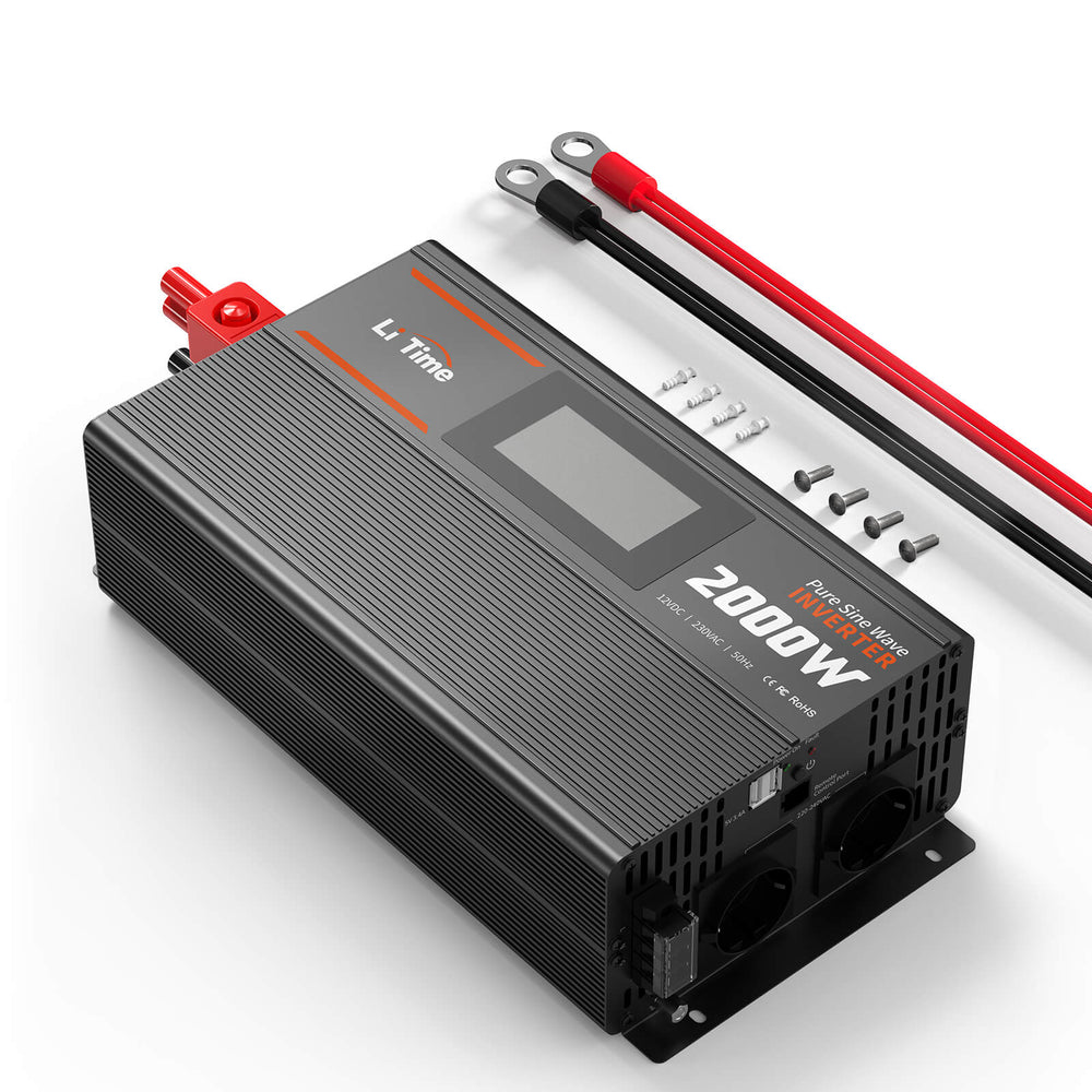 [0% MwSt.] LiTime 2000W Reiner Sinsuswellen Wechselrichter 12VDC zu 230VAC Konverter