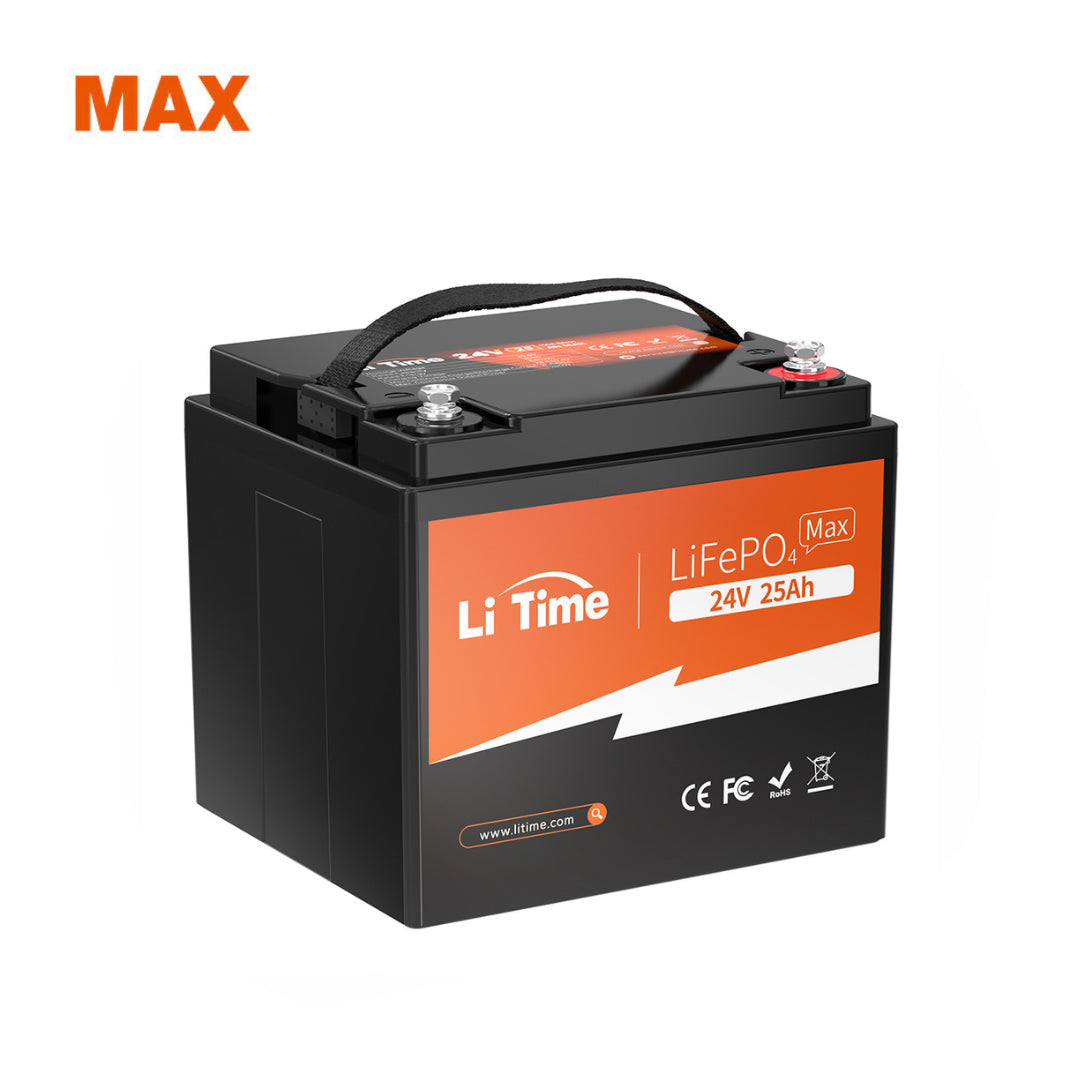 ⚡Frühbucherpreis: 129.99⚡LiTime 24V 25Ah LiFePO4 Batterie mit Smart BMS, 2C-Rate, ideal für Elektrowerkzeuge & Mobilitätsscooter